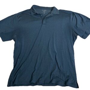 01.ALGO Performance Long Sleeve Polo Shirt UPF 40 Moisture Wicking Blue Sz 2XL